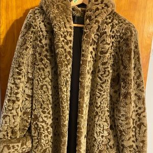 Faux Fur Cheetah Print Coat